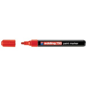 Маркер пеинт лаковый Edding E-790/2 красный (толщина линии 2-4 мм)